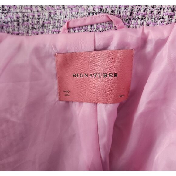 Signature8 Women's Tweed Blazer in Pink And Black Small S - Picture 5 of 6